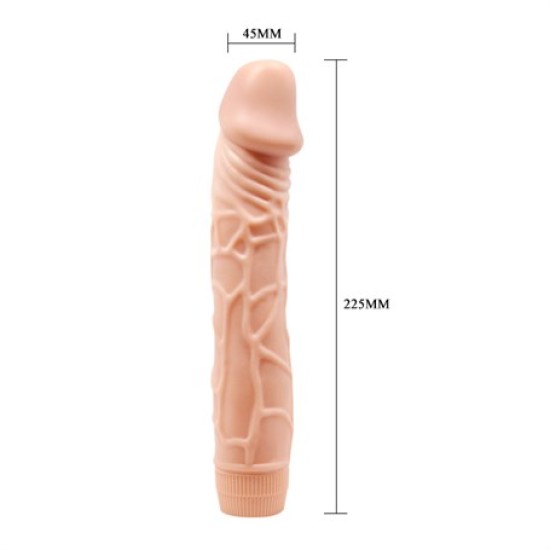 Güçlü Titreşimli 22,5 cm Realistik Vibratör Gerçekci Penis Dildo