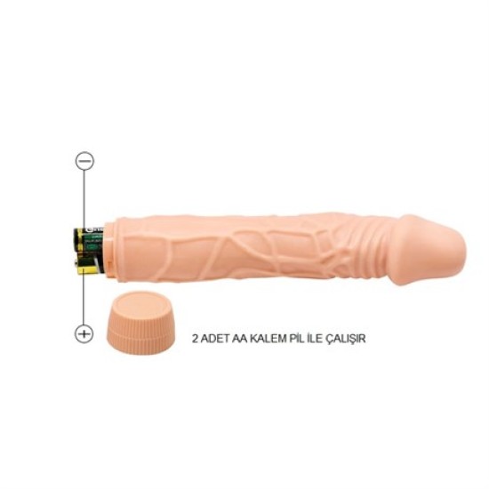 Güçlü Titreşimli 22,5 cm Realistik Vibratör Gerçekci Penis Dildo