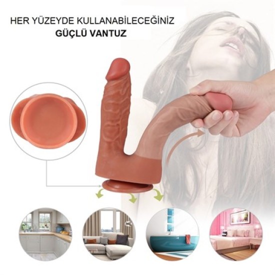 İki Uçlu Vantuzlu Belden Bağlamalı Yeni Nesil Realistik Çatal Dildo Penis