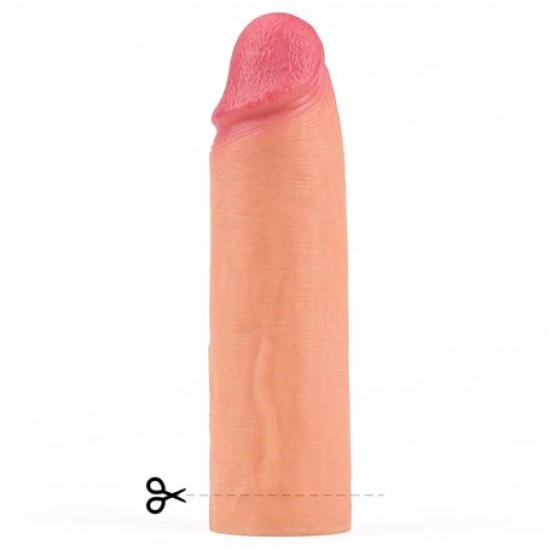 Nature Extender 4.5 cm Dolgulu Premium Ten Rengi Silikon Penis Kılıfı