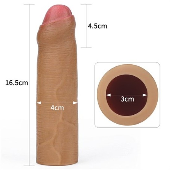 Nature Extender 4.5 cm Dolgulu Premium Silikon Sünnetsiz Melez Penis Kılıfı