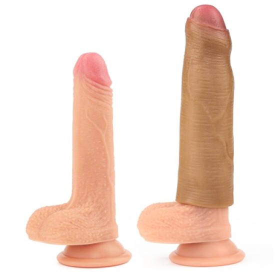 Nature Extender 4.5 cm Dolgulu Premium Silikon Sünnetsiz Melez Penis Kılıfı