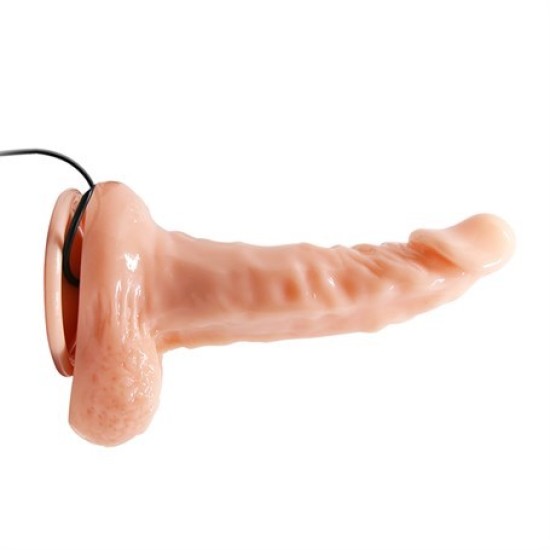 17 cm Belden Bağlamalı Gerçekçi Titreşimli Dildo Vibratör Penis