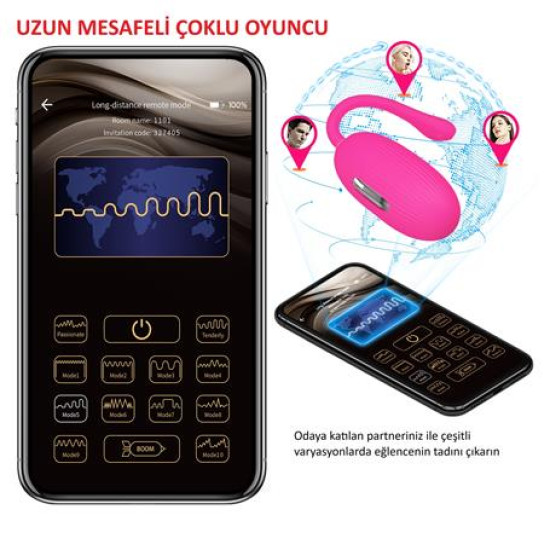 Telefon Kumandalı 12 Titreşim Fonksiyon & 3 Elektro Şoklu Teknolojik Vibratör Yumurta