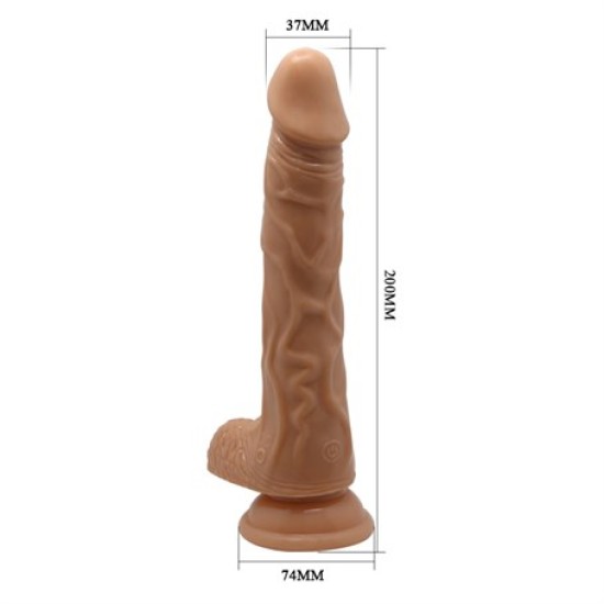 USB Şarjlı 20 cm Oynar Başlı İleri Geri Hareketli Titreşimli Dildo