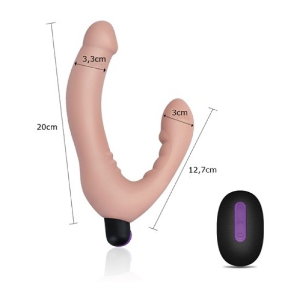 USB Şarjlı Uzaktan Kumandalı Çift Taraflı Lezbiyen Strap-on Vibratör