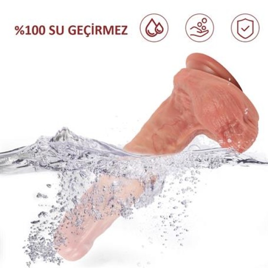 Yeni Nesil Çift Katmanlı 21,5 cm Realistik Dildo Penis