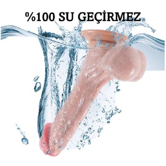 Belden Bağlamalı Yeni Nesil Çift Katmanlı 23 cm Realistik Dildo Penis