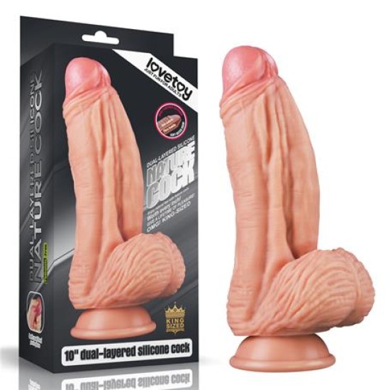 Yeni Nesil Çift Katmanlı 24,5 cm Realistik Dildo Penis