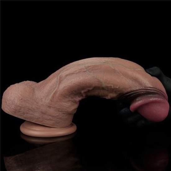 Yeni Nesil Çift Katmanlı 28 cm Realistik Dev Melez Dildo Penis