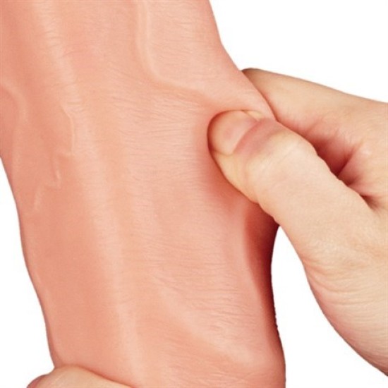 30,5 cm Belden Bağlamalı Yeni Nesil Çift Katmanlı Realistik Dev Dildo Penis