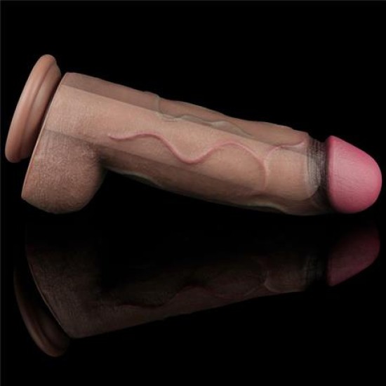 Belden Bağlamalı Yeni Nesil Çift Katmanlı 31 cm Realistik Dev Melez Dildo Penis